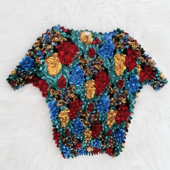 Vintage Tops Vtg Y2k 9s Retro Floral Popcorn Crop Top Poshmark